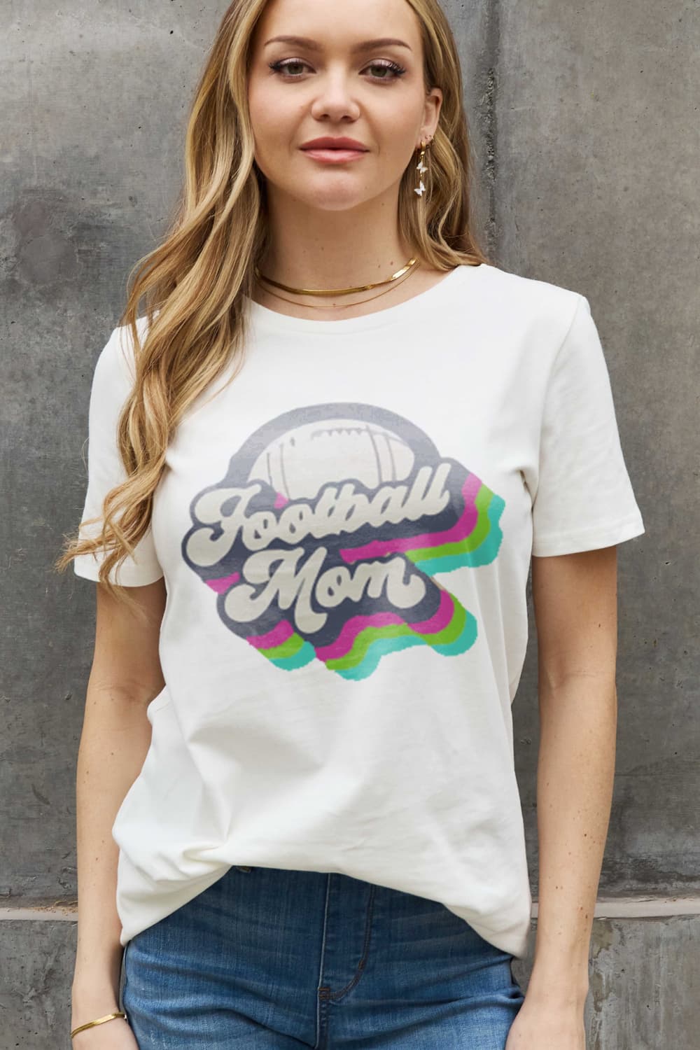 FOOTBALL MOM Graphic Cotton Tee