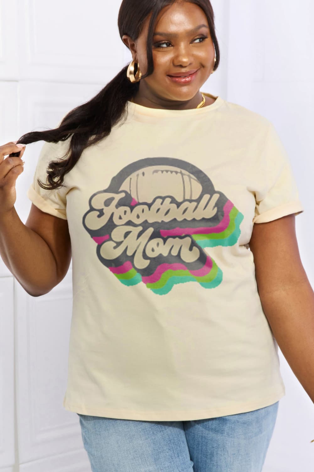 FOOTBALL MOM Graphic Cotton Tee