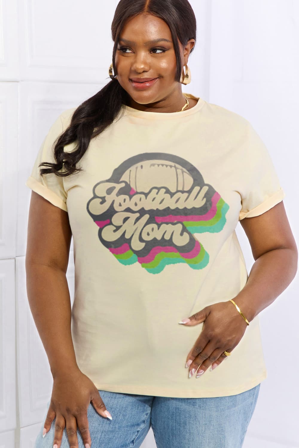 FOOTBALL MOM Graphic Cotton Tee