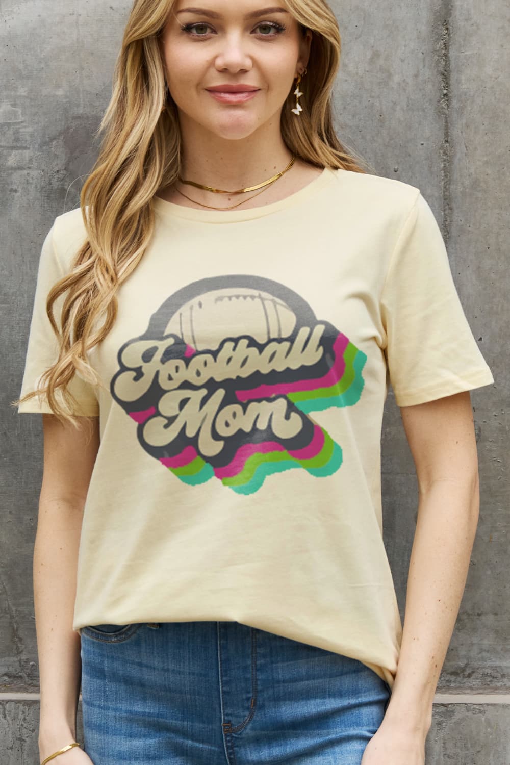 FOOTBALL MOM Graphic Cotton Tee