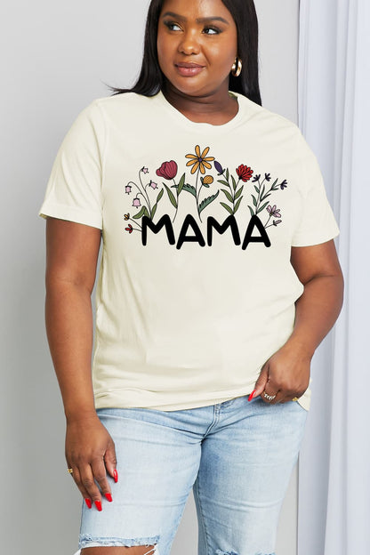 MAMA Flower Graphic Cotton Tee