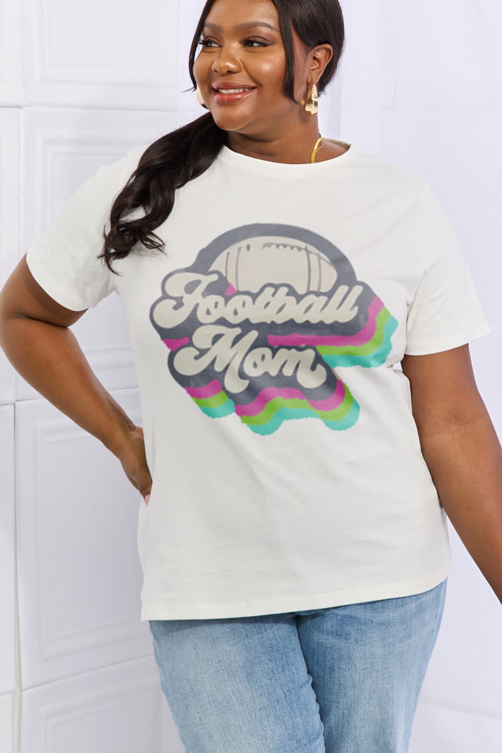 FOOTBALL MOM Graphic Cotton Tee