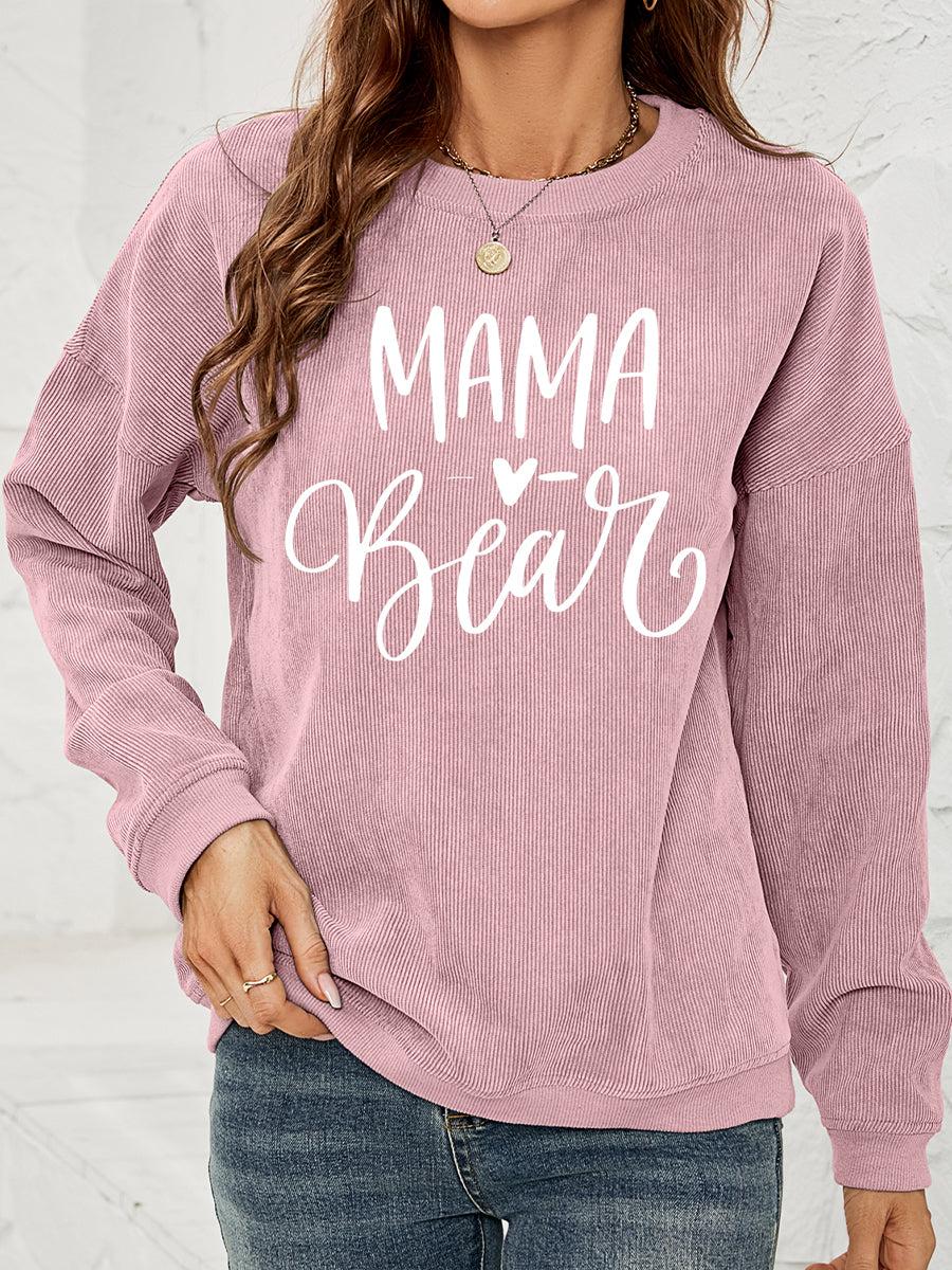 MAMA Bear Graphic Round Neck Sweatshirt