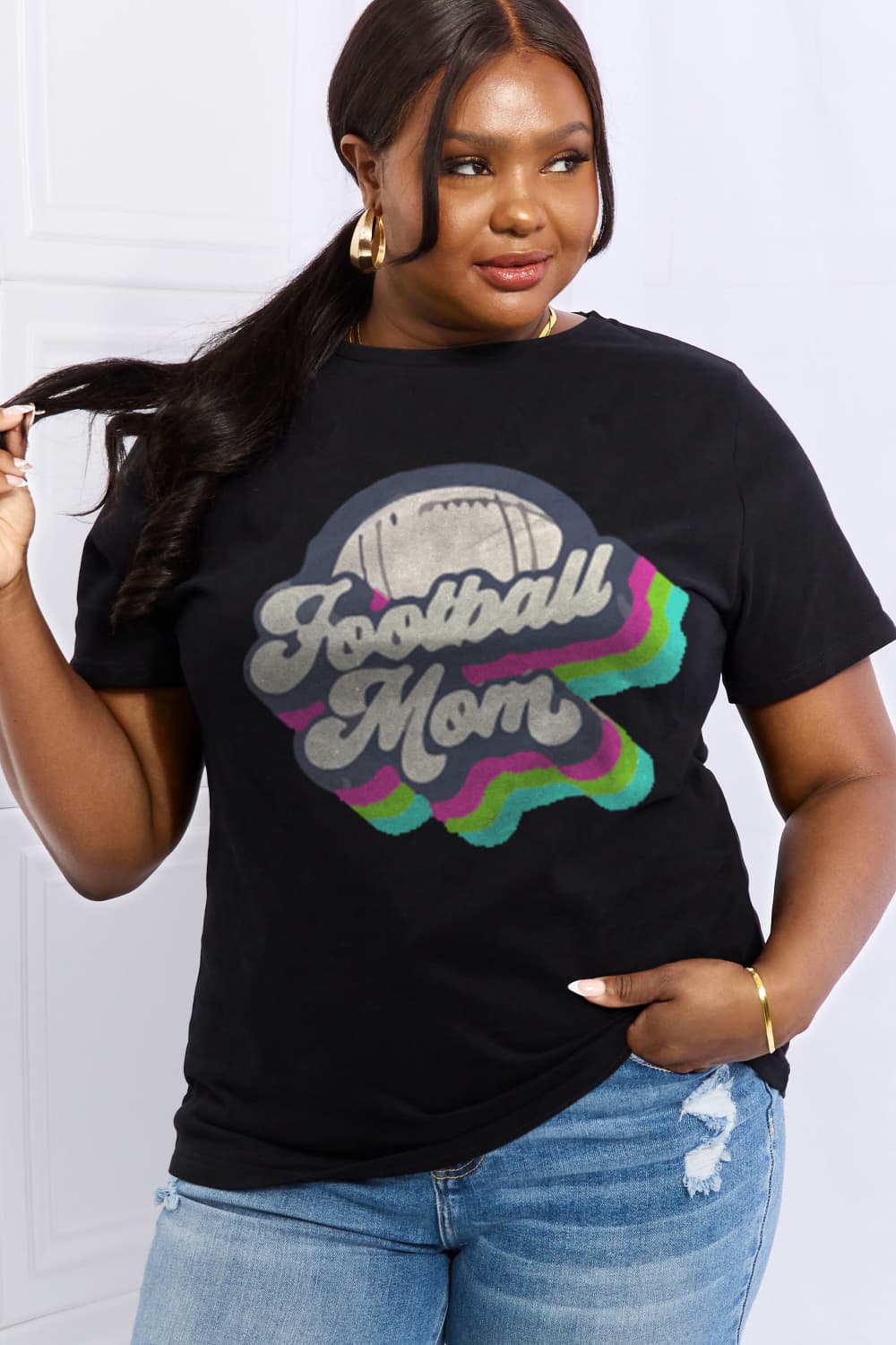 FOOTBALL MOM Graphic Cotton Tee