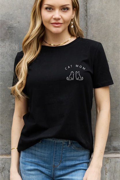 CAT MOM Graphic Cotton Tee