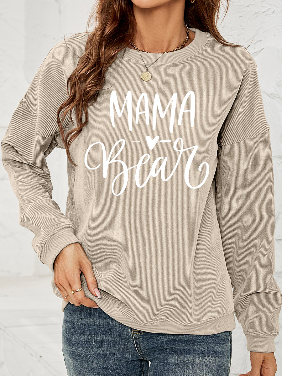 MAMA Bear Graphic Round Neck Sweatshirt