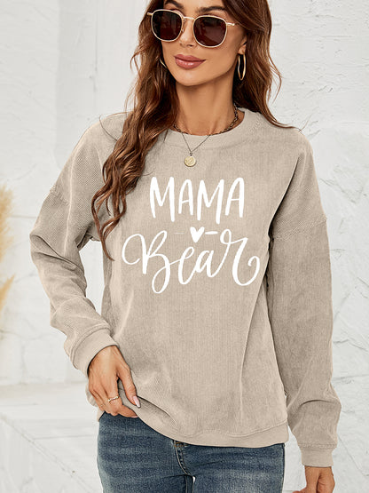 MAMA Bear Graphic Round Neck Sweatshirt