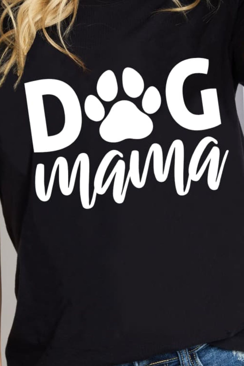 DOG MAMA Graphic Cotton T-Shirt