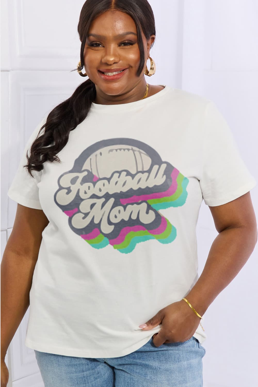 FOOTBALL MOM Graphic Cotton Tee