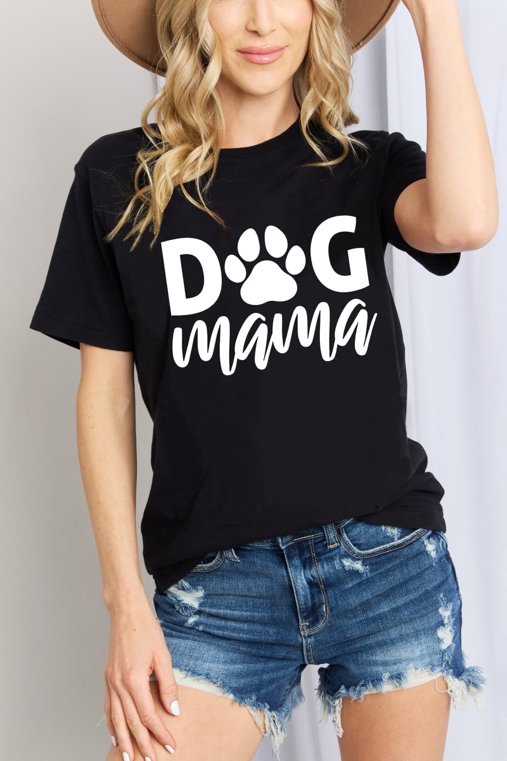 DOG MAMA Graphic Cotton T-Shirt