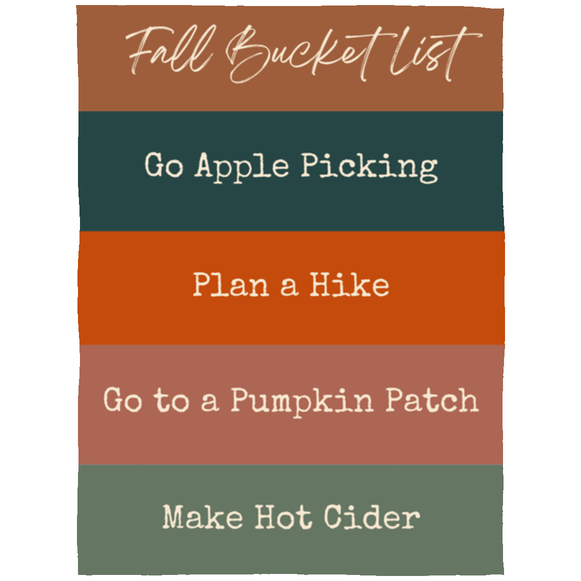 Fall Bucket List Blanket