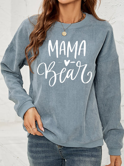 MAMA Bear Graphic Round Neck Sweatshirt