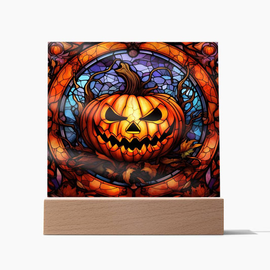 Halloween-Pumpkin Stained Glass