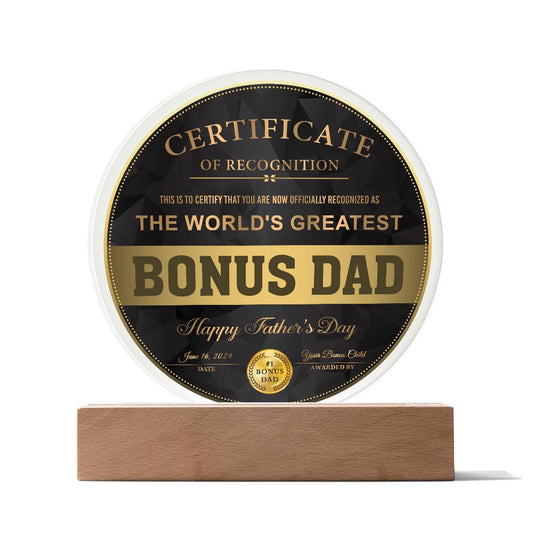 Bonus Dad-Certificate of Recognition