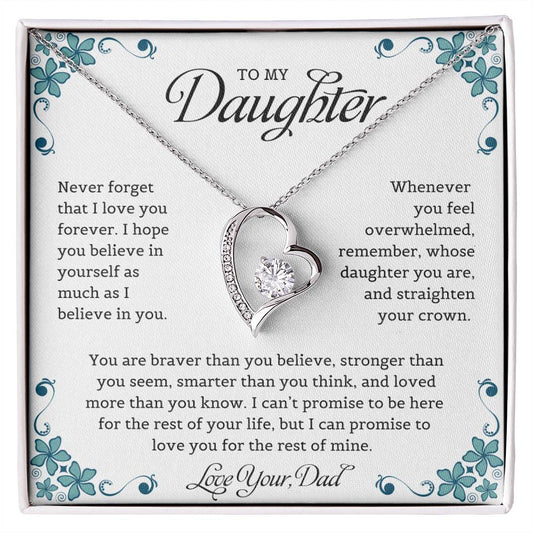 To My Daughter | Never Forget That I Love You - Forever Love Necklace