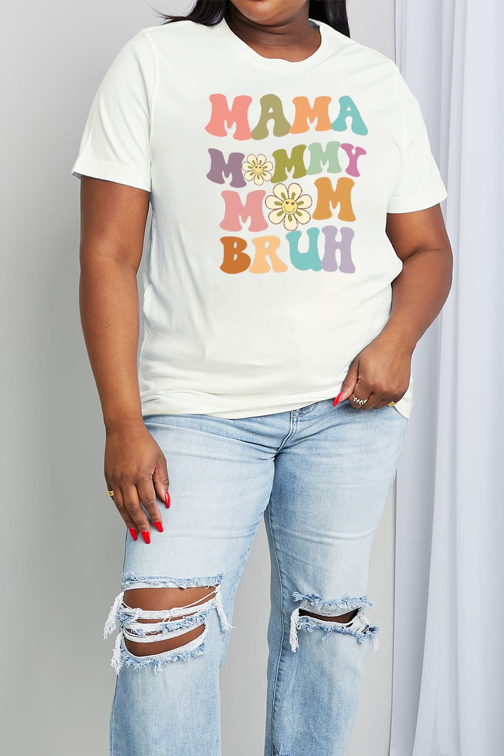 MAMA MY MOM BRUH Graphic Cotton Tee