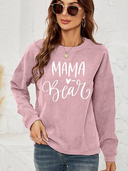 MAMA Bear Graphic Round Neck Sweatshirt