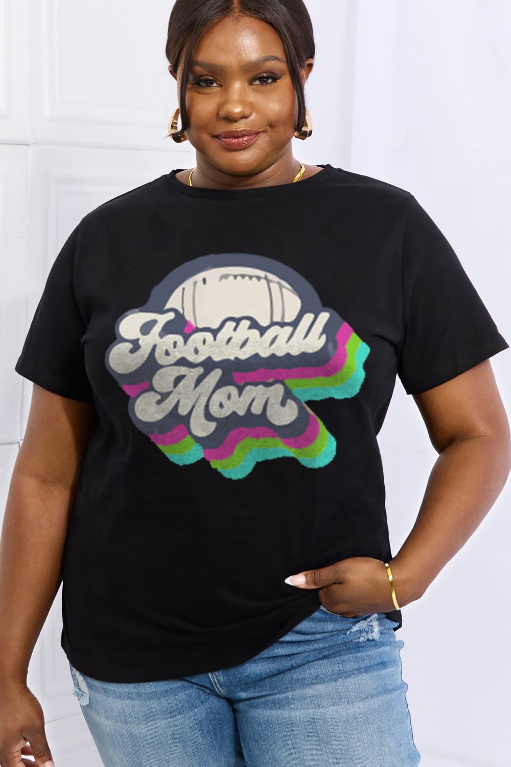 FOOTBALL MOM Graphic Cotton Tee