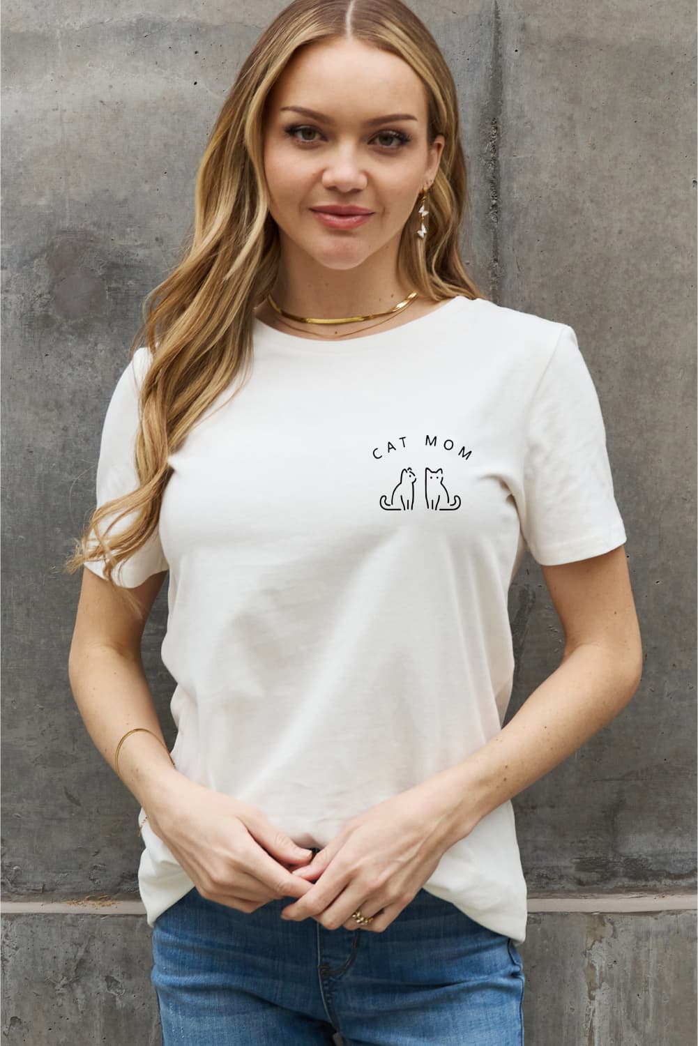 CAT MOM Graphic Cotton Tee