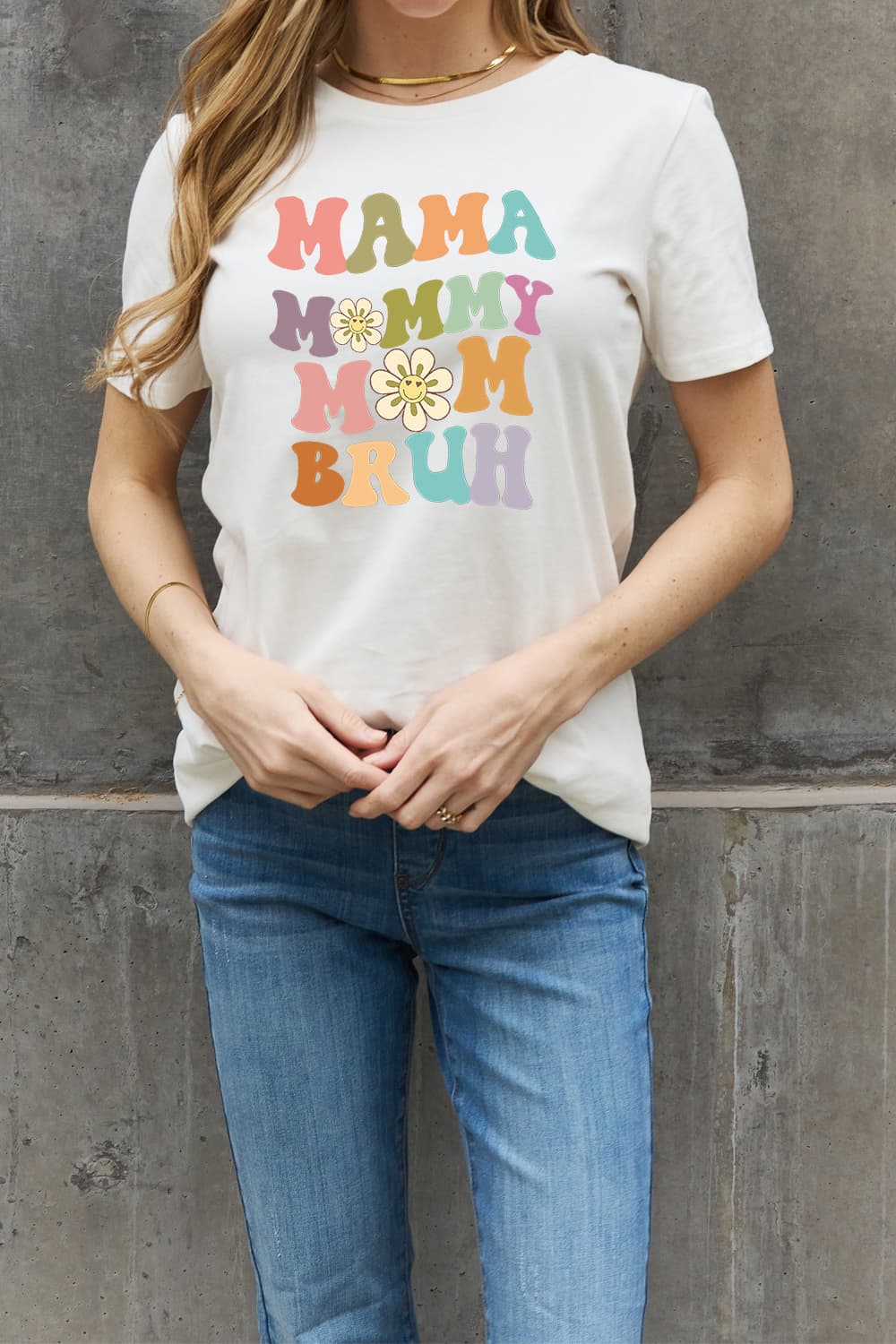 MAMA MY MOM BRUH Graphic Cotton Tee