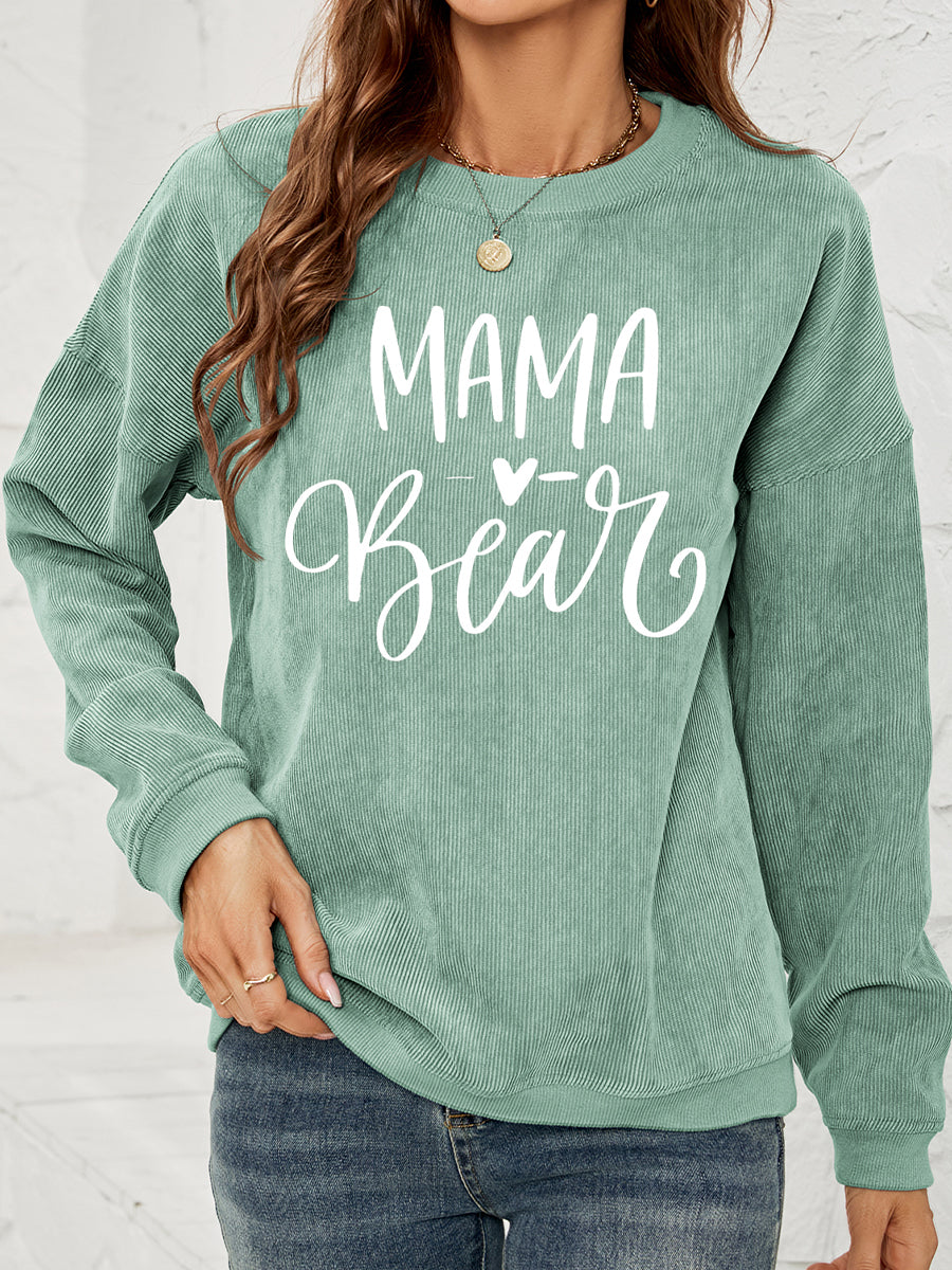 MAMA Bear Graphic Round Neck Sweatshirt