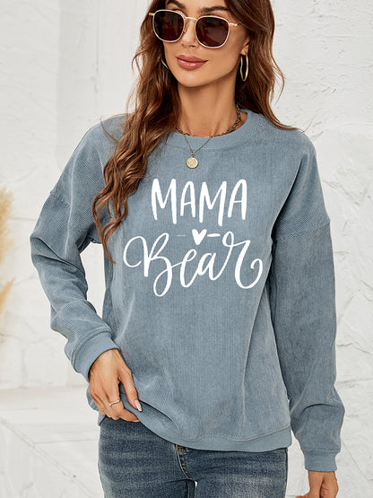 MAMA Bear Graphic Round Neck Sweatshirt