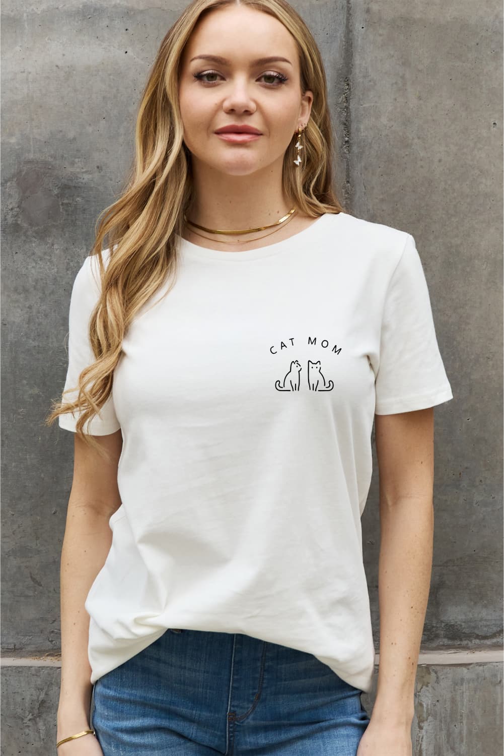 CAT MOM Graphic Cotton Tee