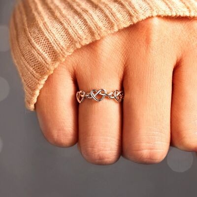 Knotted Hearts Open Ring