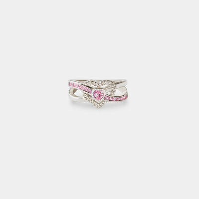 Double Lines Heart Ring