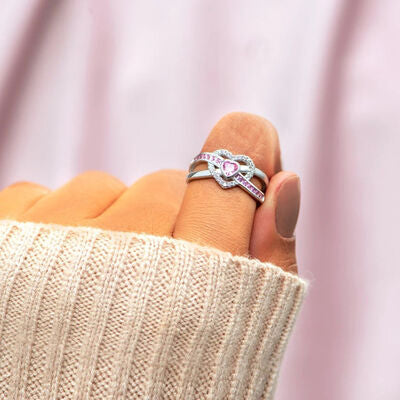 Double Lines Heart Ring