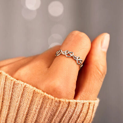 Knotted Hearts Open Ring