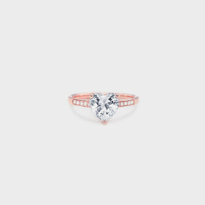 Solitary Rose Gold Heart Ring