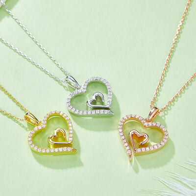 Heart Inside Heart Pendant Necklace