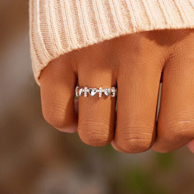 Cross & Hearts 925 Silver Ring